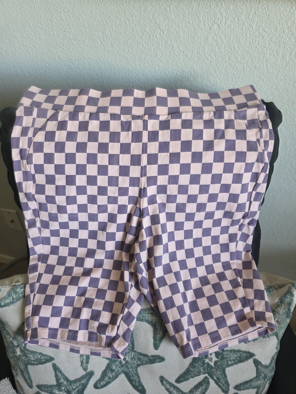 torrid Lavender and Pink Checkerboard Bike Shorts